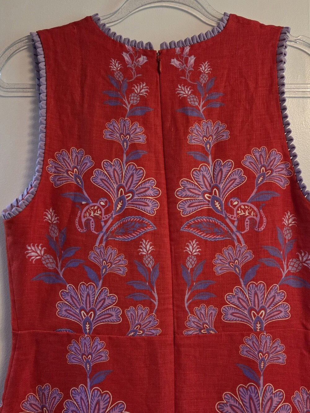 FARM RIO NWT Red Porcelain Garden Linen Midi Dress Medium - Picture 7 of 12